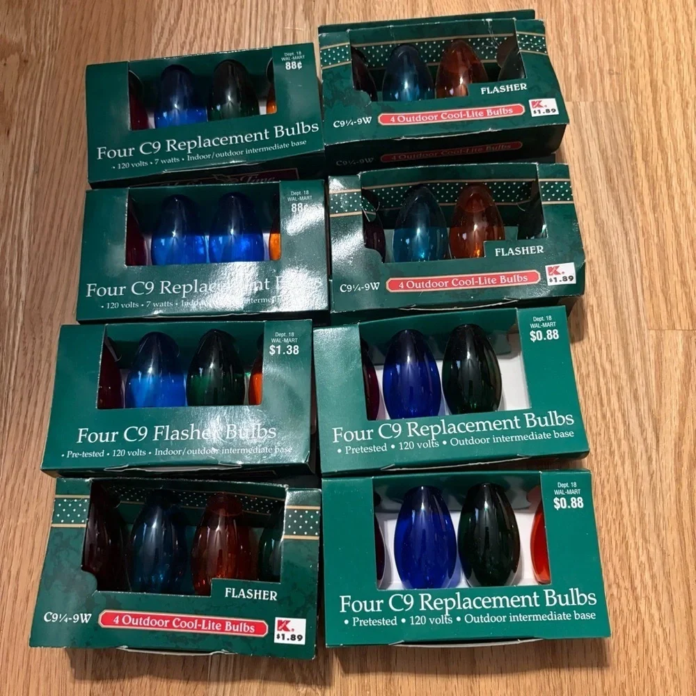 Vintage Home Holiday String Light Bulb Replacement C9 Flashing C9 1/4